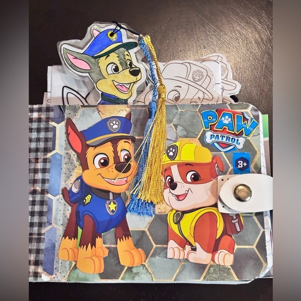 Paw Patrol altered half composition notebook ,handmade one of the kind